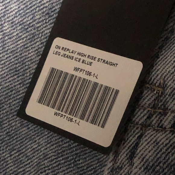 White Fox Boutique On Replay High Rise Straight Jeans Women's Large in Ice Blue - Picture 3 of 7